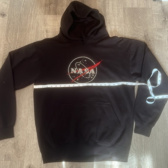 NWT NASA Rhinestone Hoodie Black Hoodie Size: L oversized - Picture 14 of 15